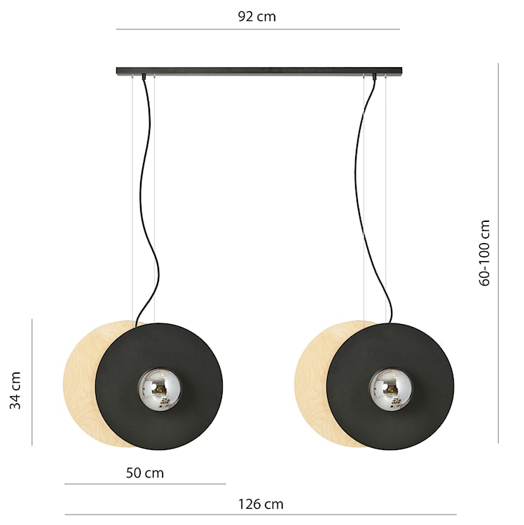 Lampa wisząca Empless czarno-grafitowa x4  - zdjęcie 11