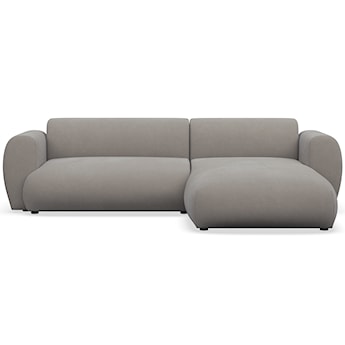 Narożnik z funkcją spania Emia L-kształtny prawostronny szarobeżowy szenil łatwoczyszczący