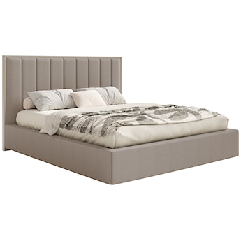 Łóżko tapicerowane 180x200 cm Togents z pojemnikiem i oświetleniem LED stelaż metalowy brązowe szenil hydrofobowy