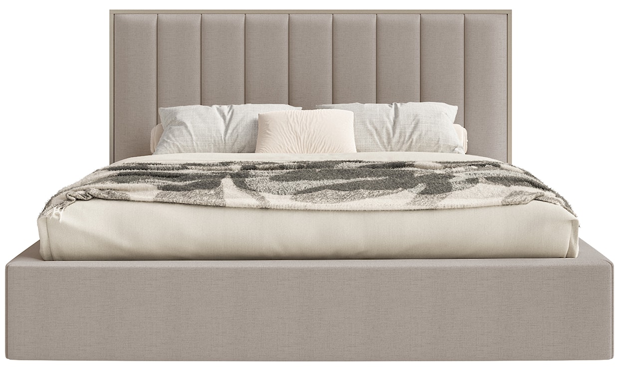 Łóżko tapicerowane 140x200 cm Togents z oświetleniem LED brązowe szenil hydrofobowy  - zdjęcie 5