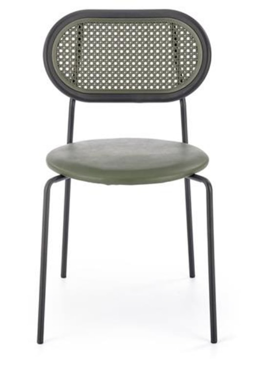 Krzesło z tworzywa Haplest technoratan/ekoskóra zielone  - zdjęcie 4