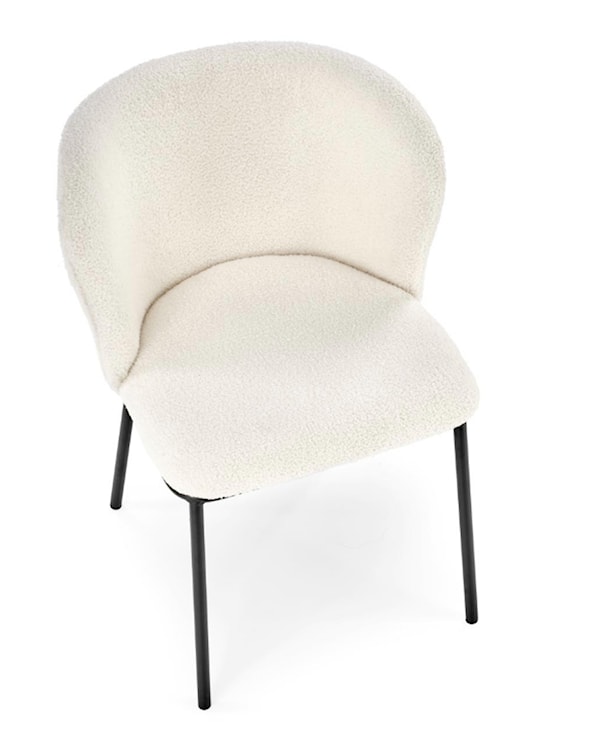 Krzesło tapicerowane Prively kremowe w tkaninie boucle  - zdjęcie 7