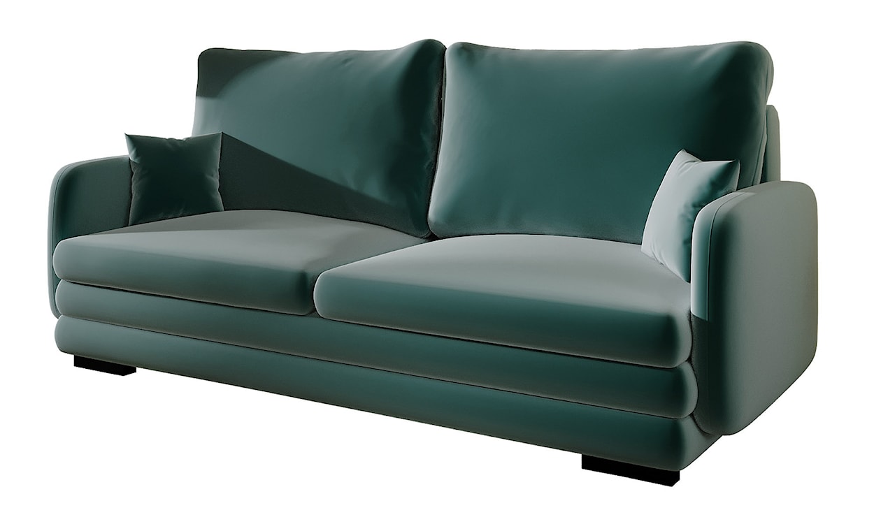 Sofa trzyosobowa Lincino zielona welur
