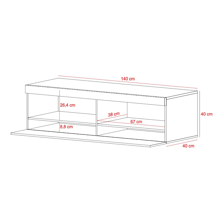 Szafka RTV Viansola 140 cm Dąb lancaster z oświetleniem  - zdjęcie 6