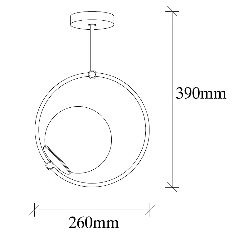 Lampa wisząca nowoczesna Solanum okrągła  - zdjęcie 5