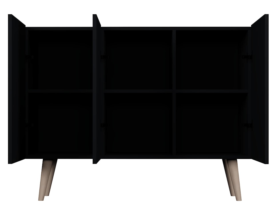 Komoda trzydrzwiowa Damally 120 cm czarna  - zdjęcie 5