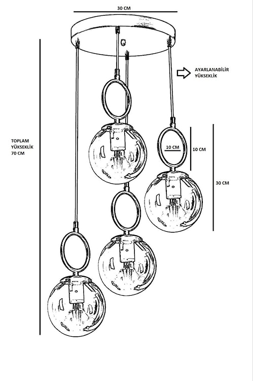 Lampa wisząca Juxter x4 złota + białe szkło  - zdjęcie 4