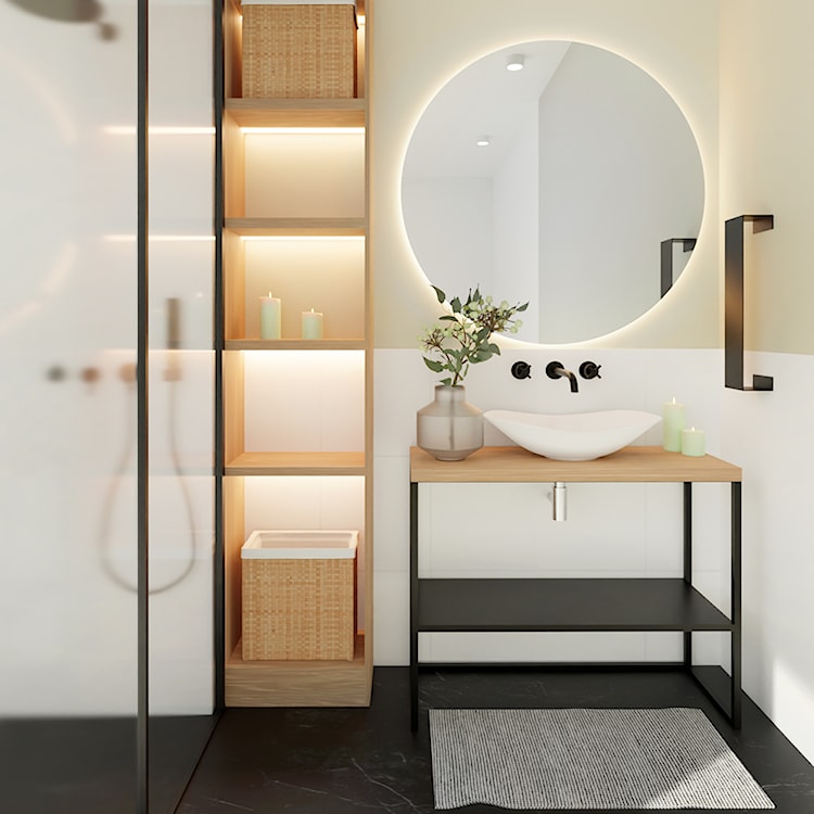 Szafka pod umywalkę Lissey z metalową półką 60 cm  - zdjęcie 2