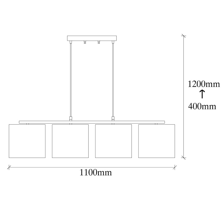 Lampa wisząca Vances x4 z abażurami  - zdjęcie 5