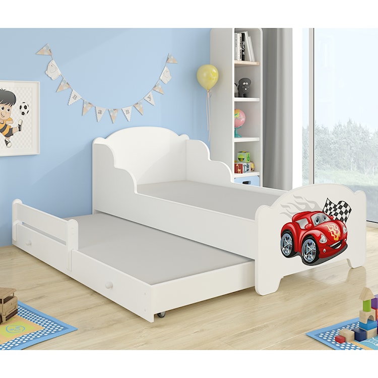 Łóżko dzieciece podwójne Mehir 160x80 cm z Autem  - zdjęcie 2