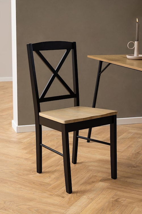 Krzesło drewniane Covenal czarne  - zdjęcie 3