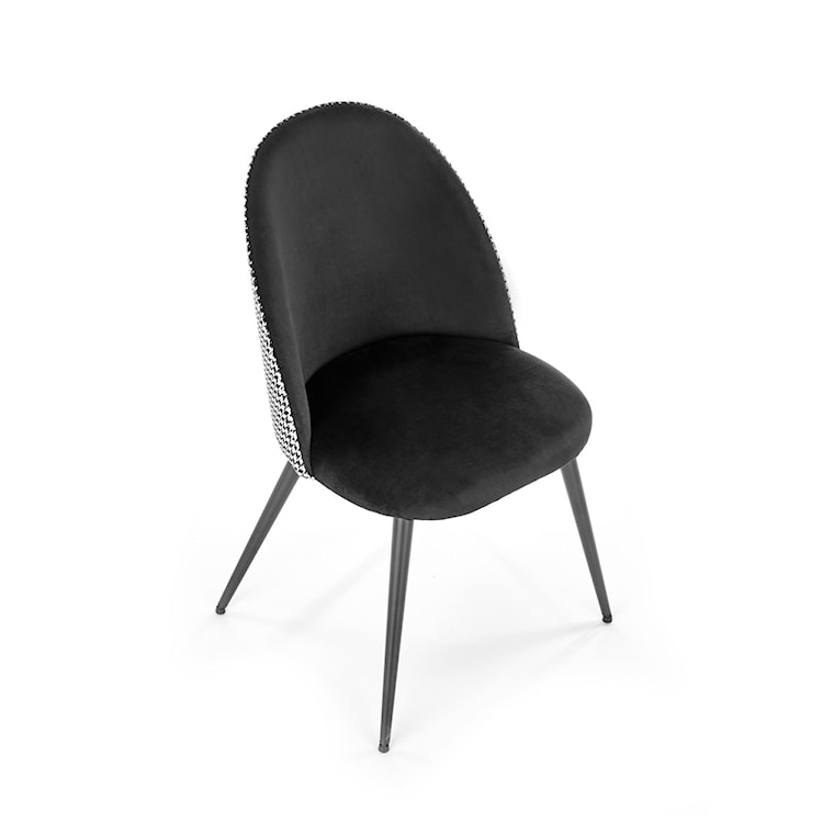 Krzesło tapicerowane Colachel czarno-białe  - zdjęcie 3