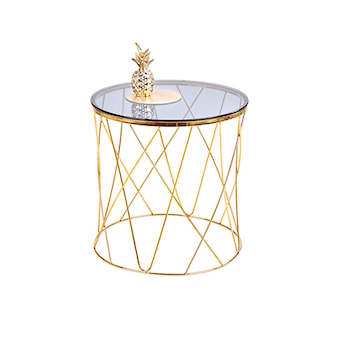 Stolik kawowy Monck w stylu glamour średnica 55 cm złoty