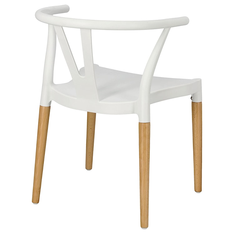 Krzesło z tworzywa Draak białe na drewnianych nogach  - zdjęcie 8