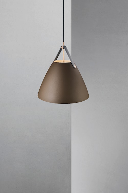 Lampa wisząca Strap średnica 36 cm brązowy metalowy klosz  - zdjęcie 5
