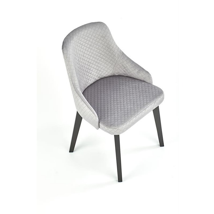 Krzesło tapicerowane Berlas szary velvet pikowany  - zdjęcie 3