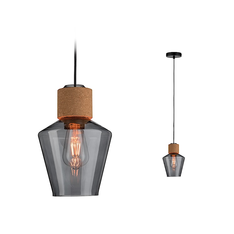 Lampa sufitowa nowoczesna Nibbler z dymionym kloszem średnica 18 cm  - zdjęcie 4