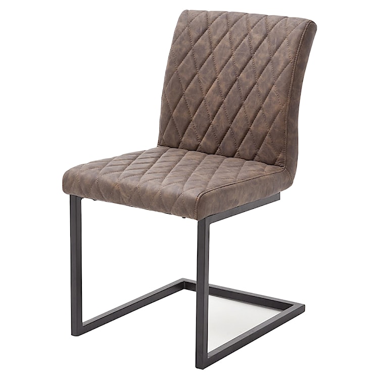 Zestaw dwóch krzeseł tapicerowanych na płozach Anemonia brązowe  - zdjęcie 2