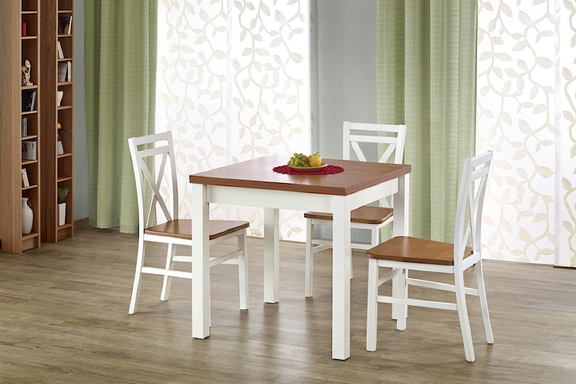 Stół rozkładany Lea 80-160x80 cm biały-olcha  - zdjęcie 2