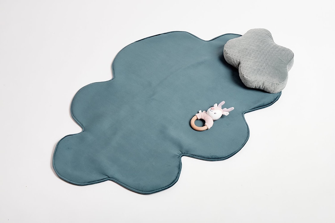 Mata dziecięca Cozie w kształcie chmurki z poduszką turkusowa  - zdjęcie 4