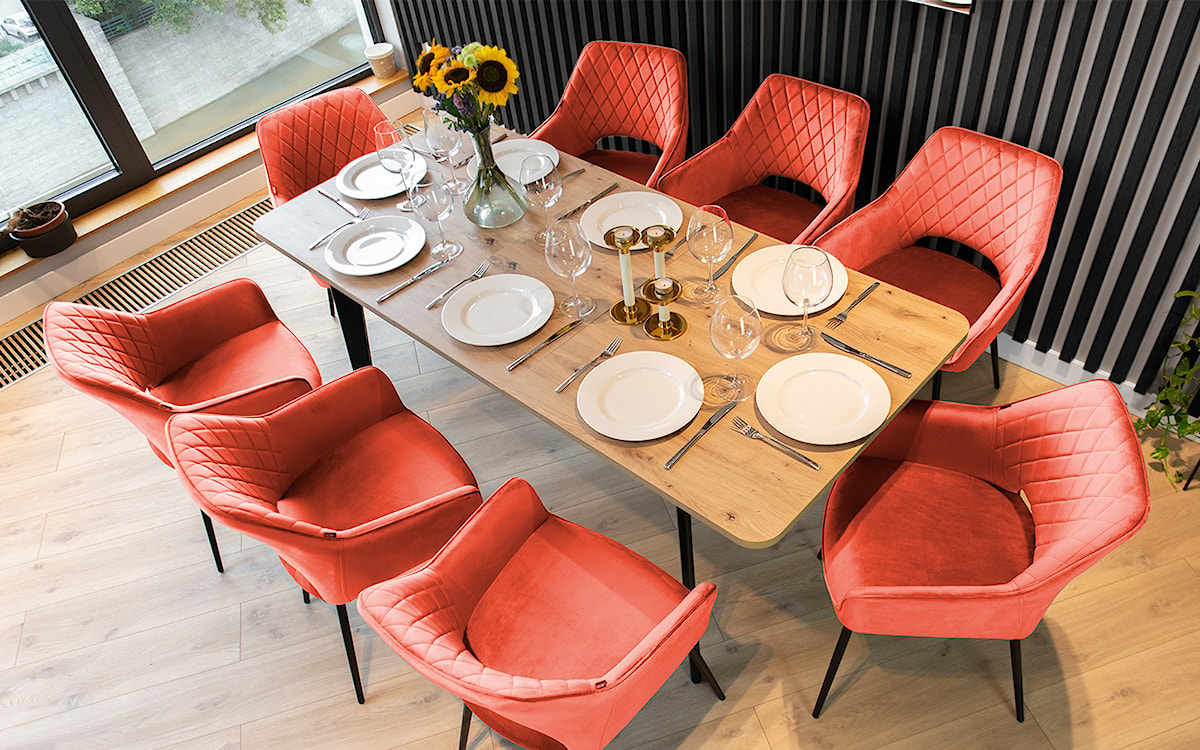 Krzesło tapicerowane z podłokietnikami Meriva pomarańczowe  - zdjęcie 12