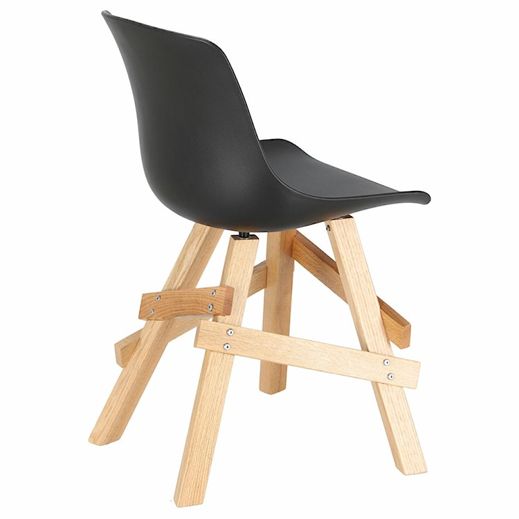 Krzesło Cedrik czarne na dębowych nogach  - zdjęcie 4