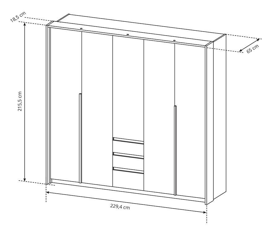 Szafa Grejs 230 cm harmonijkowa dąb craft złoty / biała  - zdjęcie 6