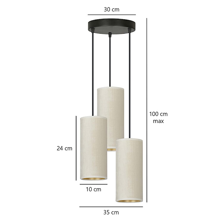 Lampa wisząca Bonett x3 asymetryczna średnica 35 cm biała  - zdjęcie 6
