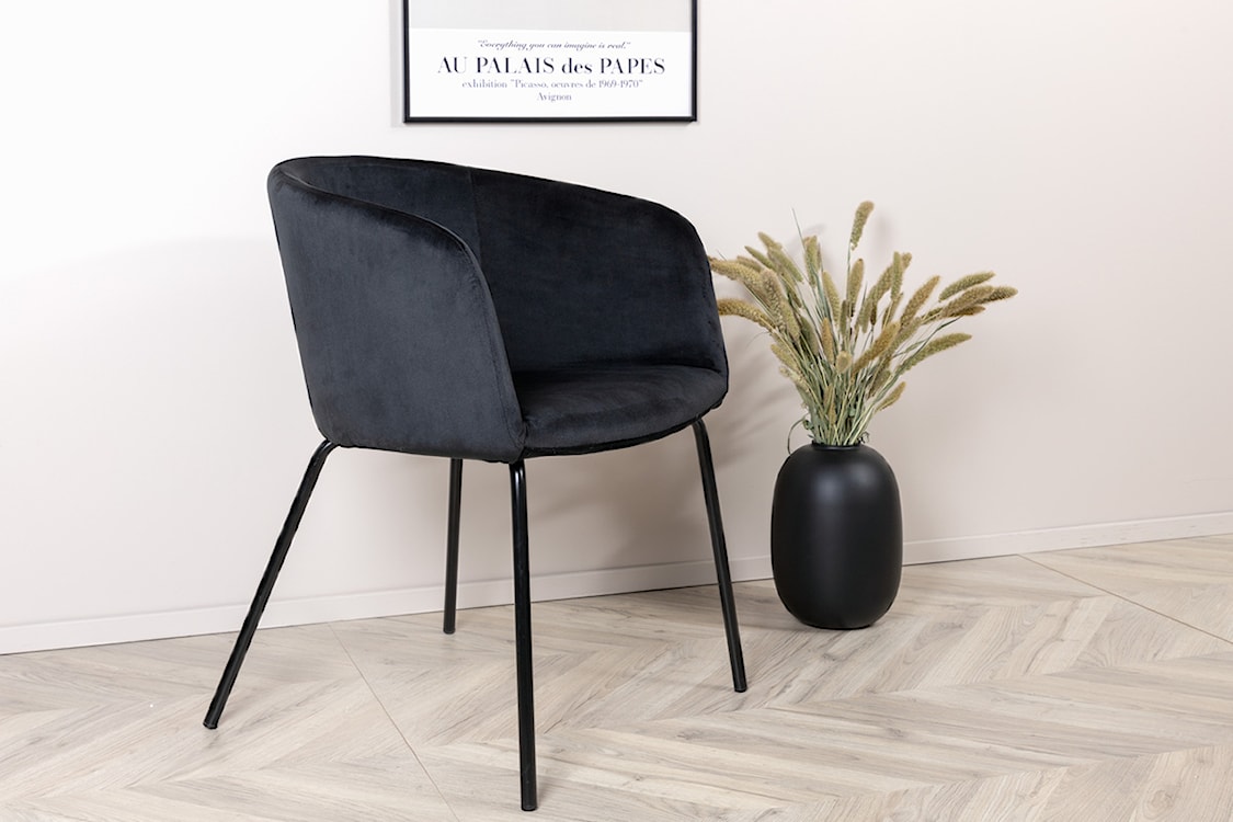 Krzesło tapicerowane Ressator czarny velvet  - zdjęcie 2
