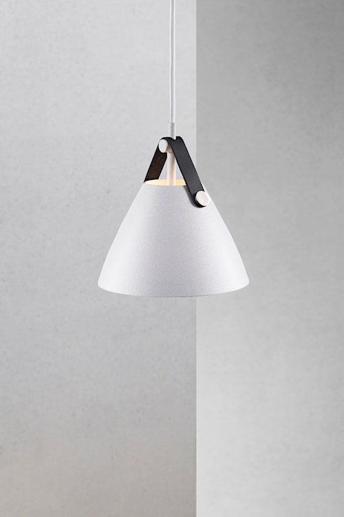 Lampa wisząca Strap średnica 16,5 cm biały metalowy klosz  - zdjęcie 5