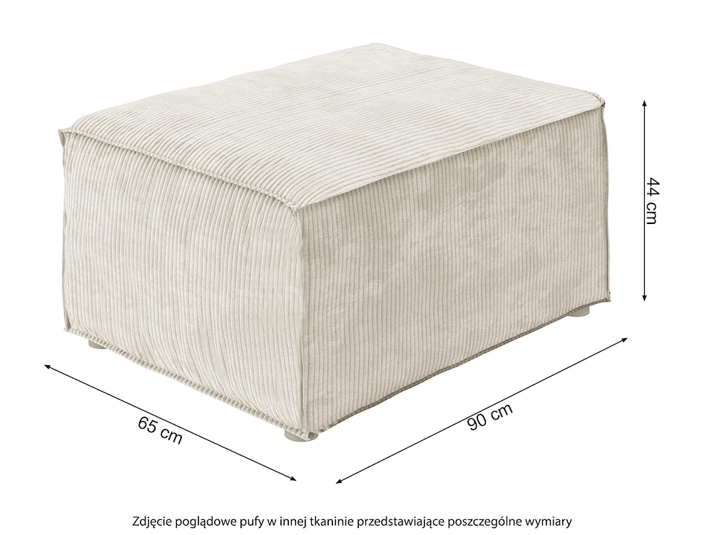 Pufa Copertino 65x90 cm ciemnobeżowa welur hydrofobowy  - zdjęcie 3