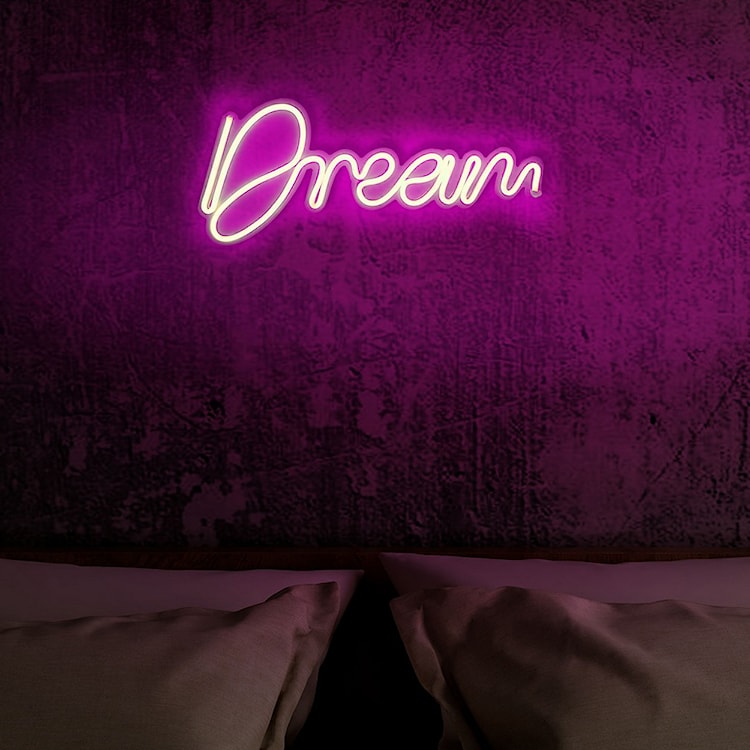 Neon na ścianę Letely z napisem Dream różowy  - zdjęcie 3