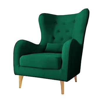 Fotel uszak Calmino Duży zielony velvet