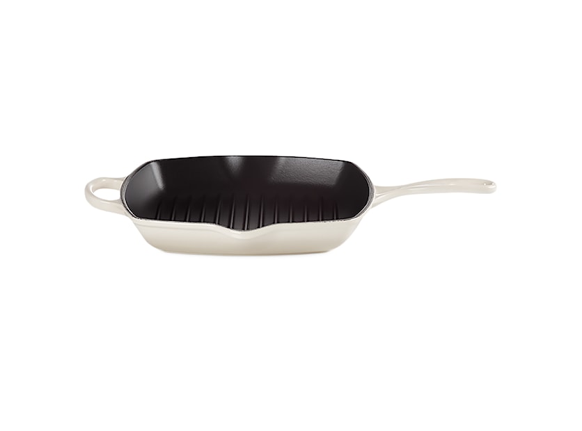 Le Creuset - Patelnia żeliwna grillowa Signature 26 cm kremowa 