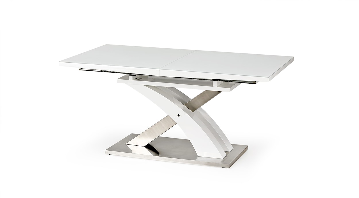 Stół rozkładany Reinosa 160-220x90 cm biały ze szklanym blatem  - zdjęcie 13