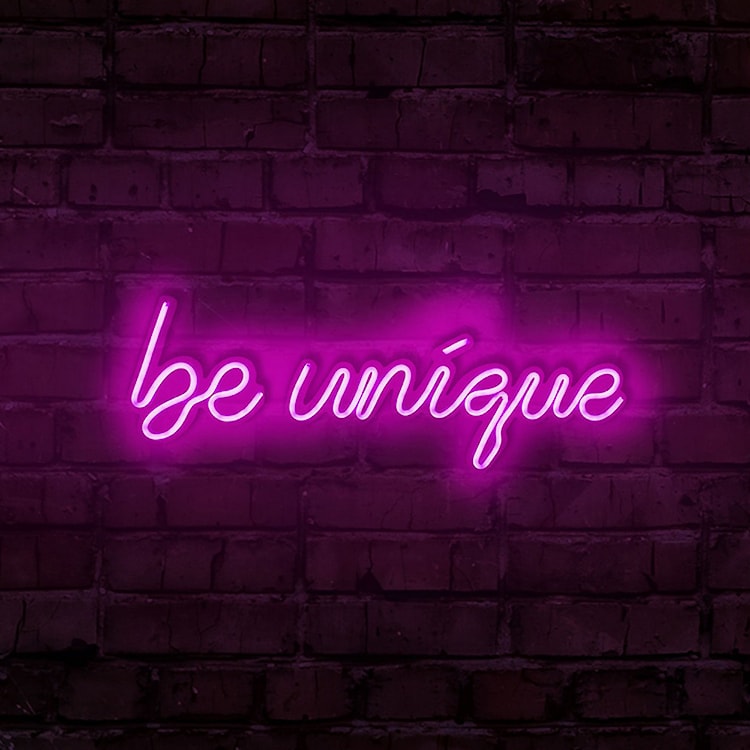 Neon na ścianę Letely z napisem Be Unique różowy  - zdjęcie 3