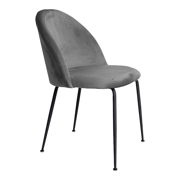 Krzesło tapicerowane Rallsy szare na czarnej podstawie  - zdjęcie 5