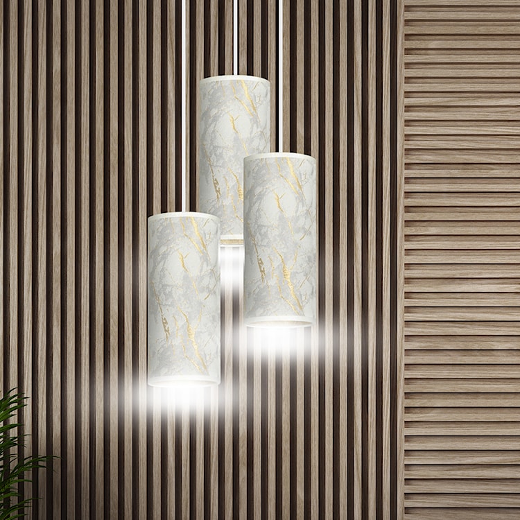 Lampa wisząca Karrla x3 asymetryczna średnica 35 cm marmur  - zdjęcie 2