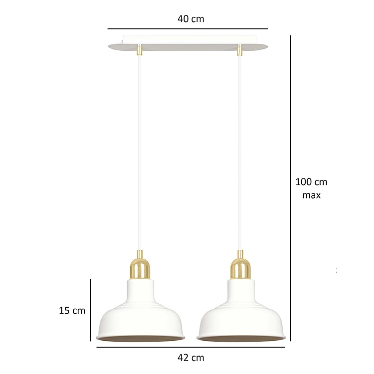 Lampa wisząca Ibere x2 42 cm biała  - zdjęcie 8