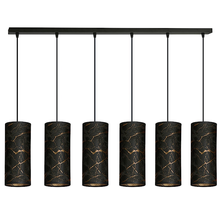 Lampa wisząca Karrla x6 95 cm czarny marmur