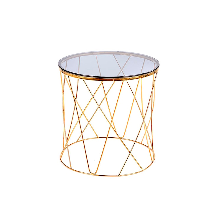 Stolik kawowy Monck w stylu glamour średnica 55 cm złoty  - zdjęcie 2