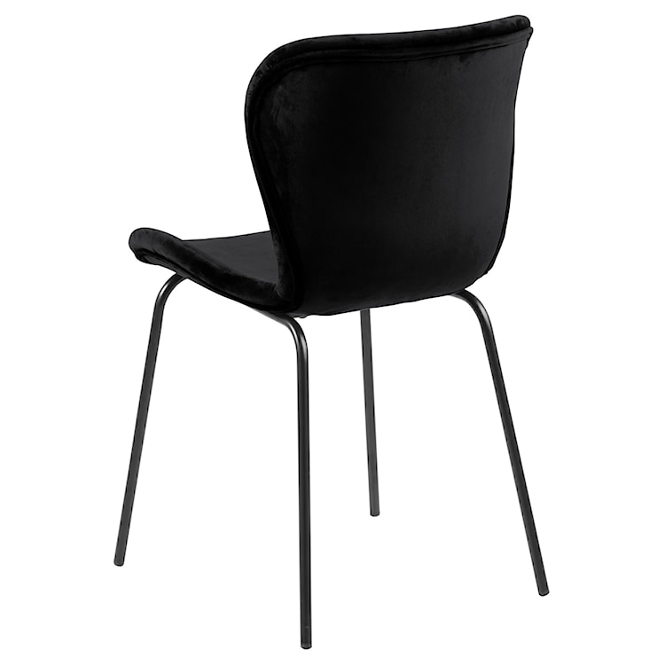 Krzesło tapicerowane Glena czarne na metalowych nóżkach  - zdjęcie 3