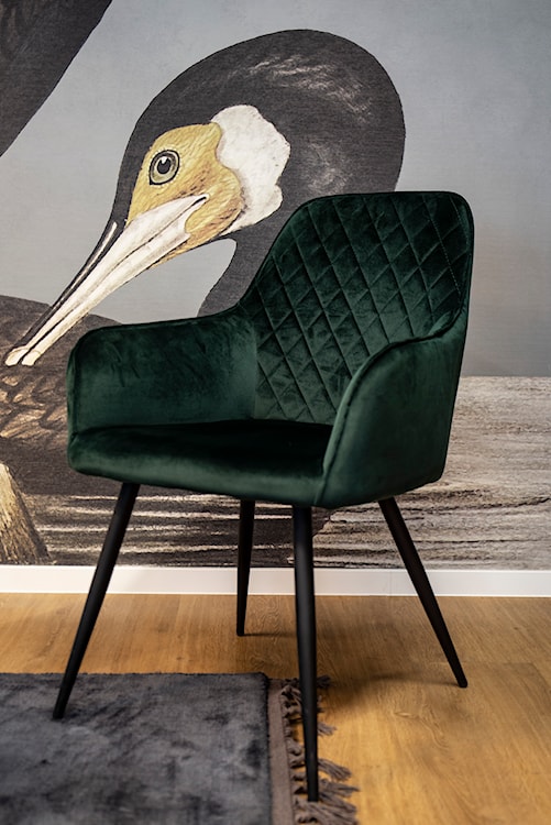 Krzesło tapicerowane Rozates zielone velvet  - zdjęcie 2