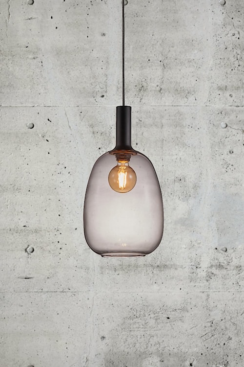 Lampa wisząca Alton średnica 23 cm szare szkło  - zdjęcie 5