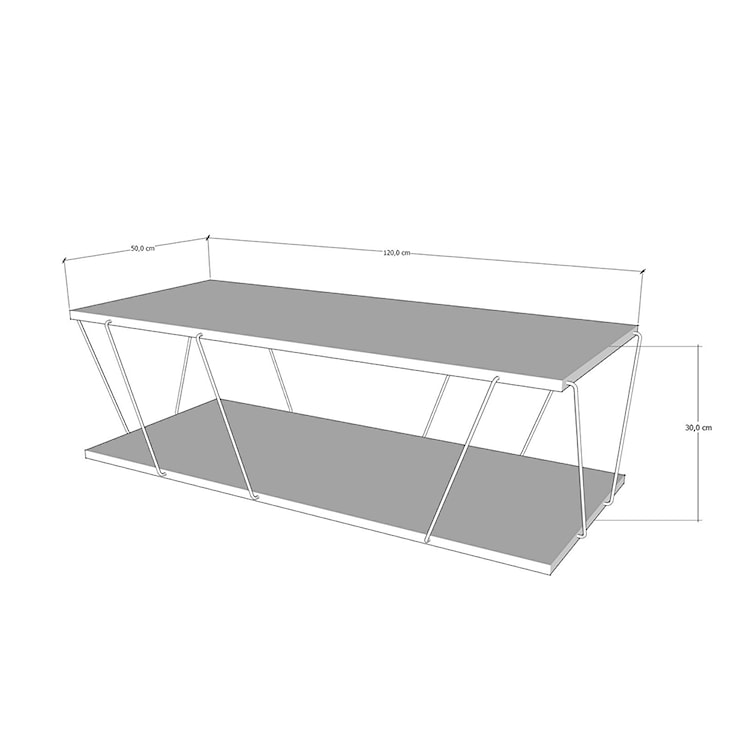 Stolik kawowy Labna z półką 50x120 cm antracyt  - zdjęcie 4