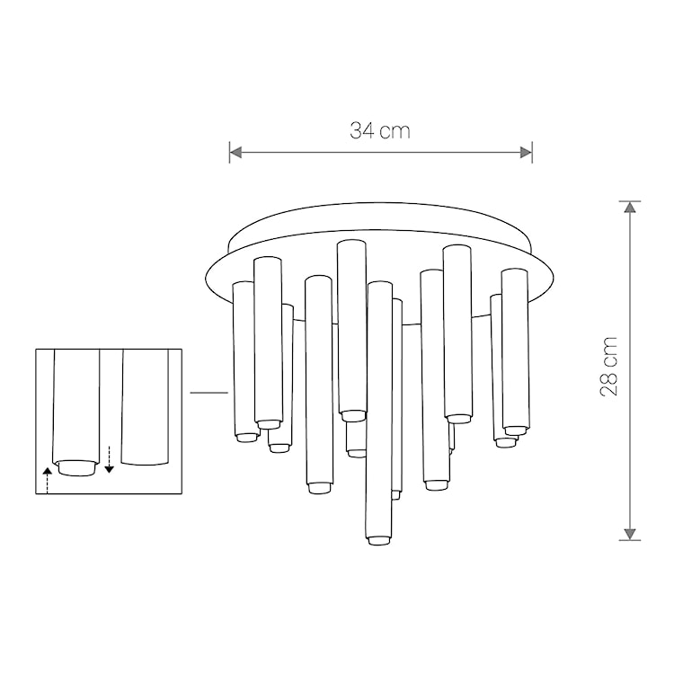 Plafon sufitowy Stalactite czarny 8355  - zdjęcie 2