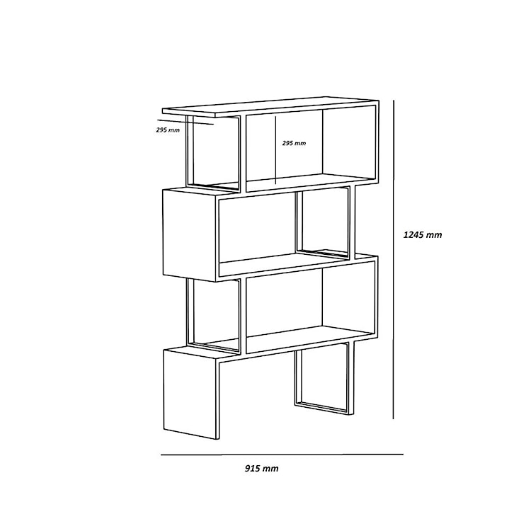 Regał metalowy Angetenar czarny/dąb  - zdjęcie 6