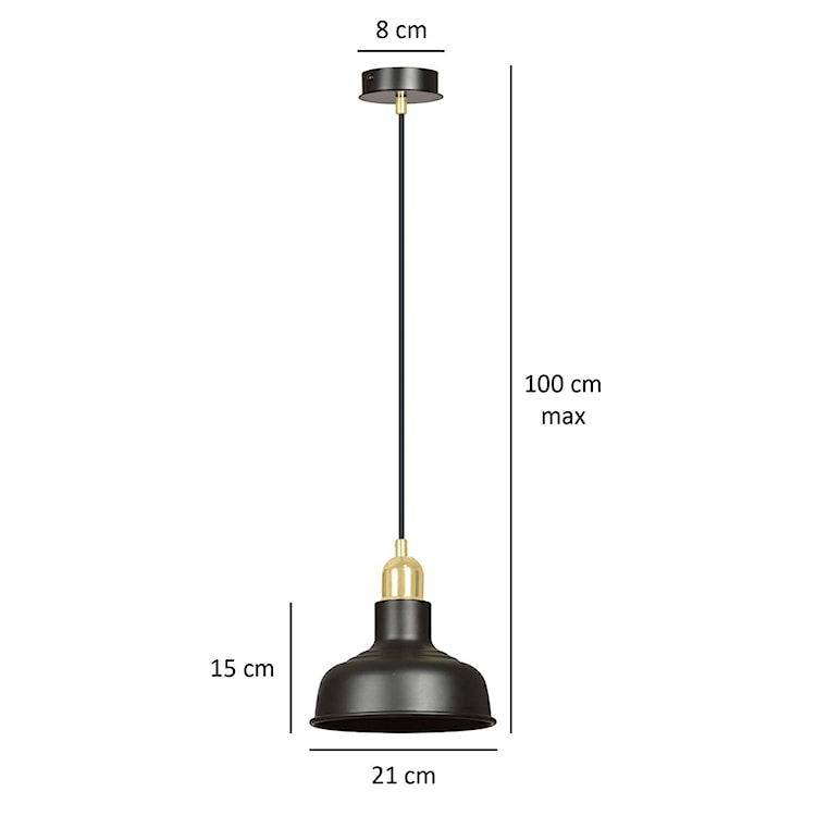 Lampa wisząca Ibere średnica 21 cm czarna  - zdjęcie 9