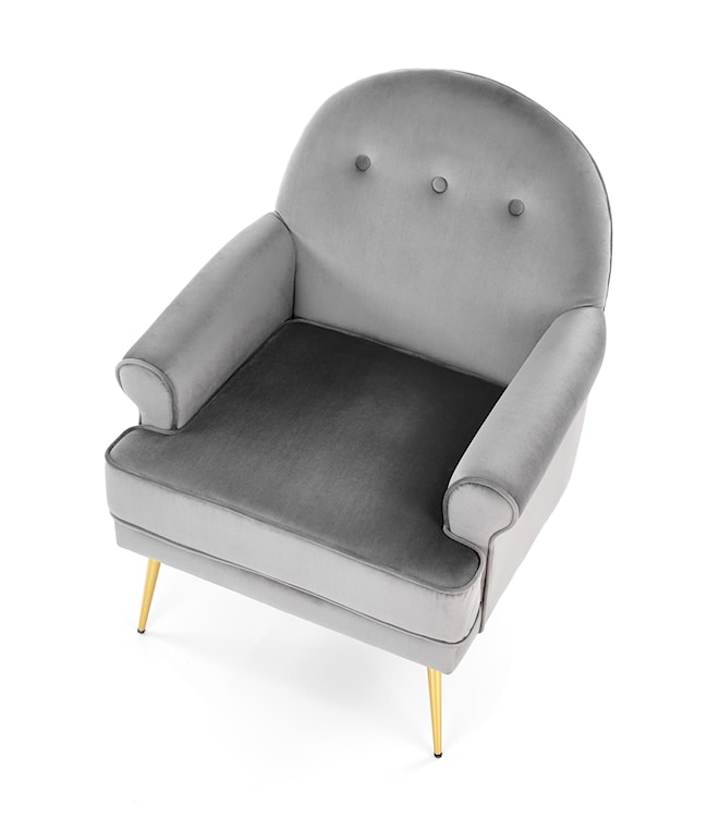 Fotel wypoczynkowy Nostame velvet popielaty - złote nóżki  - zdjęcie 8