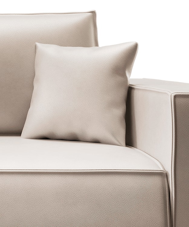 Kanapa rozkładana trzyosobowa Farese Cuero z pojemnikiem beżowa ekoskóra łatwoczyszcząca  - zdjęcie 8